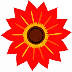 Free book club clipart of red sunflower